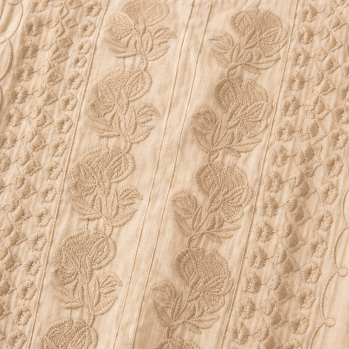 Airlume – Embroidered-look Short-Sleeve Top