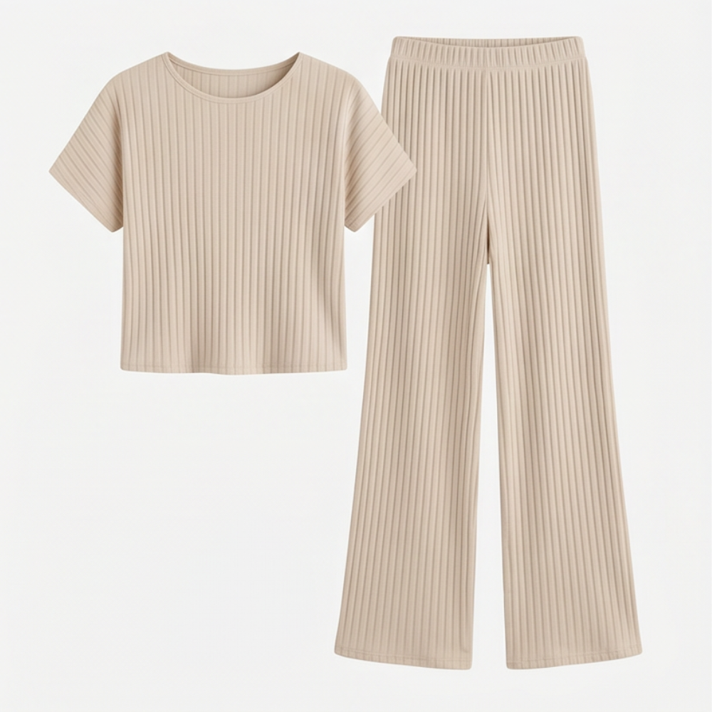 Velura™ – Soft Ribbed Wide-Leg Set