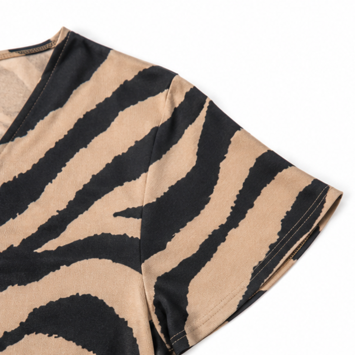 The Reach-For Tee – Zebra Print Tie-Front Blouse