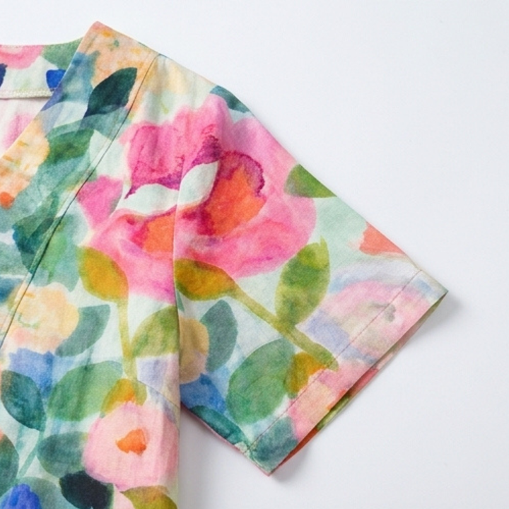 Florenza™ – Painted Floral Plus-Size Midi Dress