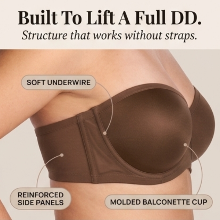 Holdara™ Stay-Put Strapless Bra for Full Bust