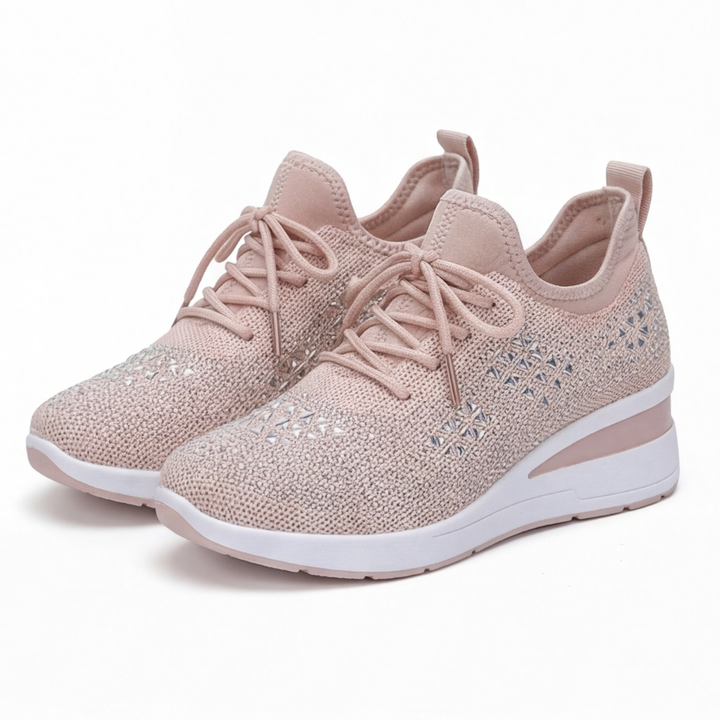 Stellara™ – Rhinestone Wedge Sneakers for Women