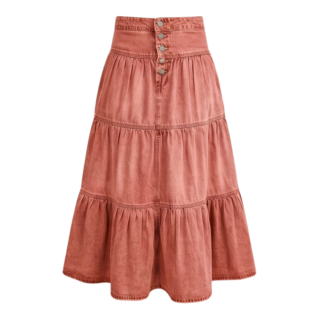 Soléra™ – Soft Button-Front Maxi Skirt