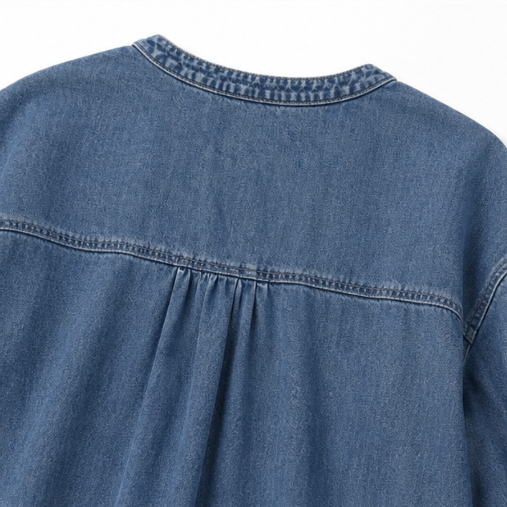 Lanterna – Denim-look Maxi Dress With Effortless Lantern Sleeves