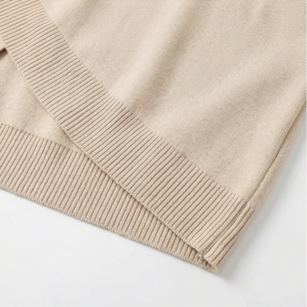 Vivara™ Asymmetric Knit Set with Wide Leg Pants