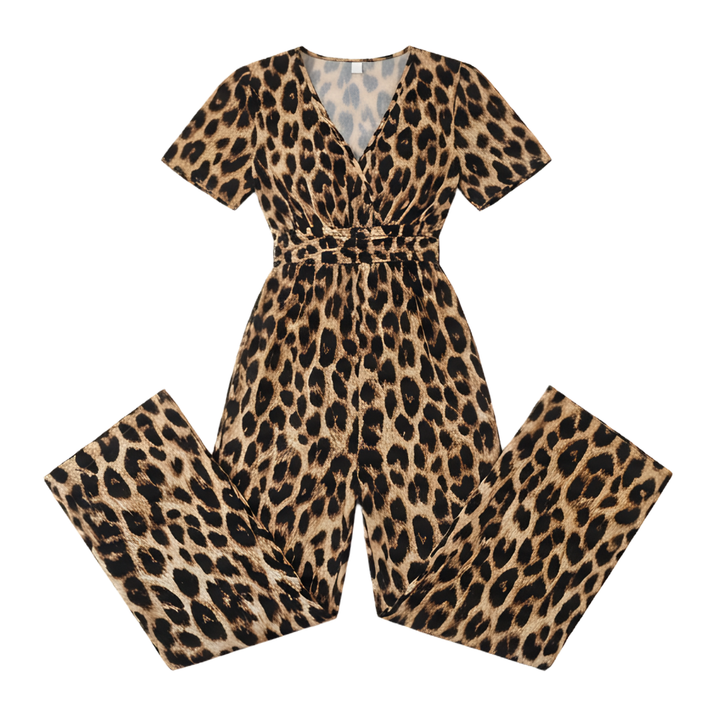 Florenza™ – Cinched-Waist Leopard Jumpsuit