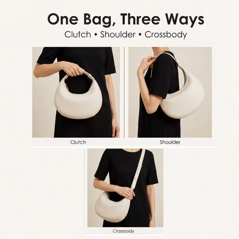 Lunaire™ Sculpted Crescent Shoulder Bag
