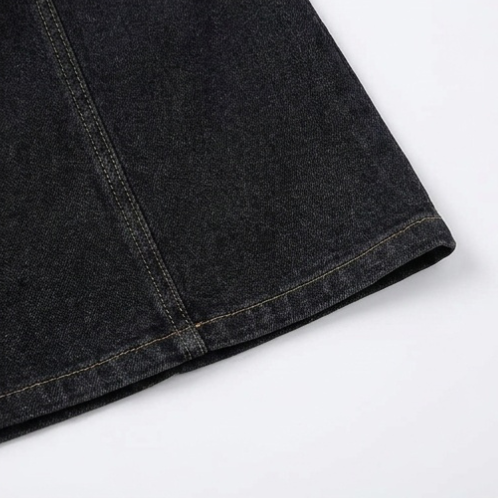 Aurelene™ – V-Neck Denim Dress with Pockets