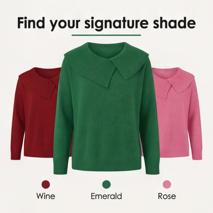 Collara™ – Asymmetric Collar Knit Sweater