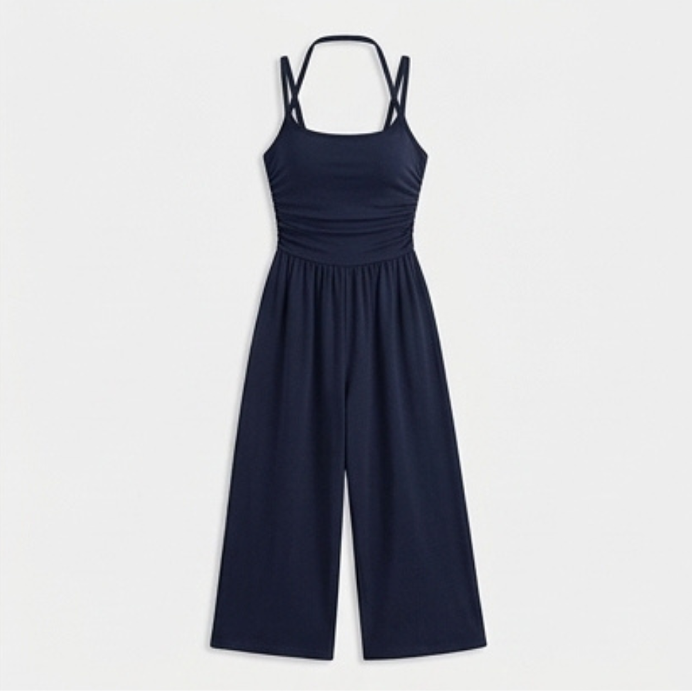 Solenne™ – Ruched Bodice Wide Leg Jumpsuit