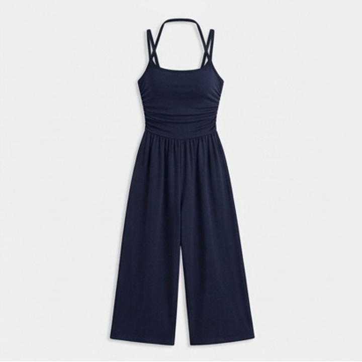 Solenne™ – Ruched Bodice Wide Leg Jumpsuit