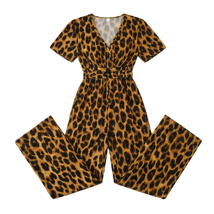 Florenza™ – Cinched-Waist Leopard Jumpsuit