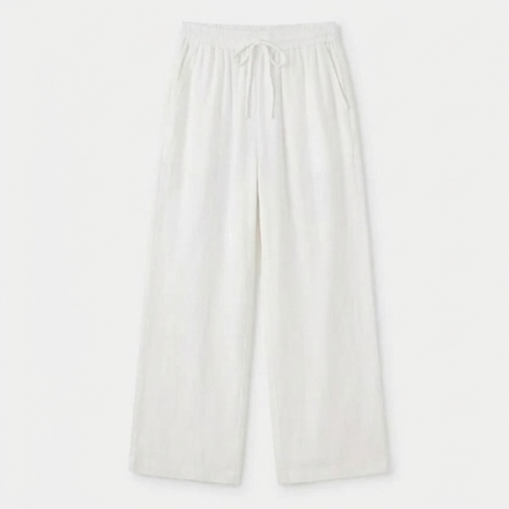 Linara™ – Wide Leg Linen Look Drawstring Trousers