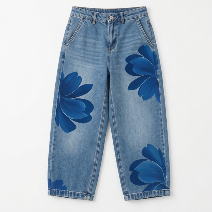 Florenza™ – Bold Floral Wide Leg Jeans