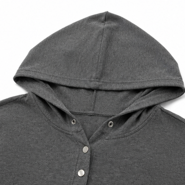 Wearbella – Waffle Knit Button Henley Hoodie