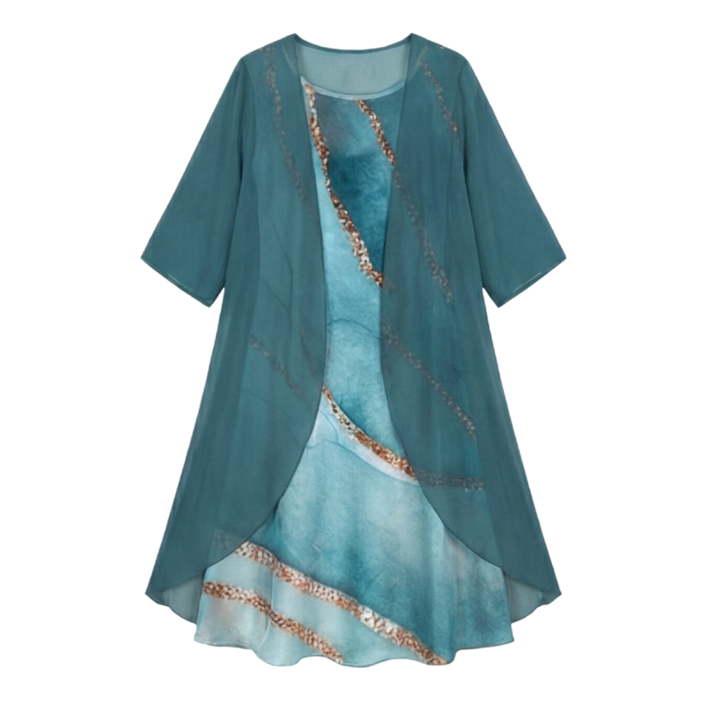 Floressa™ – Floral Chiffon Two Piece Dress Set