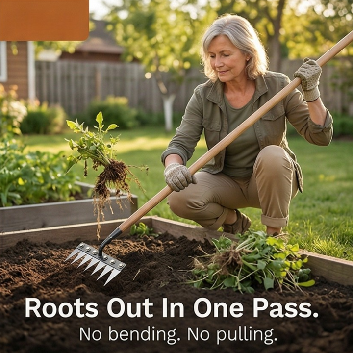 Rootgrip™ – Heavy Duty Garden Weeding Rake