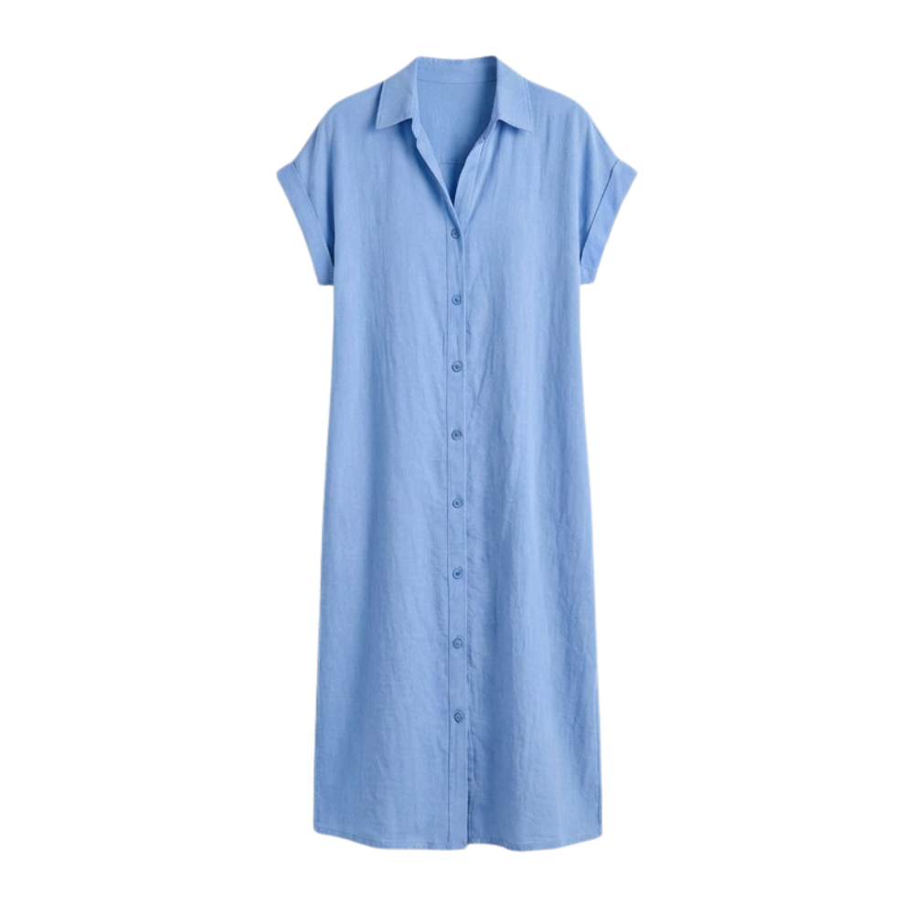 Solenya™ – Breezy Button-Down Midi Dress
