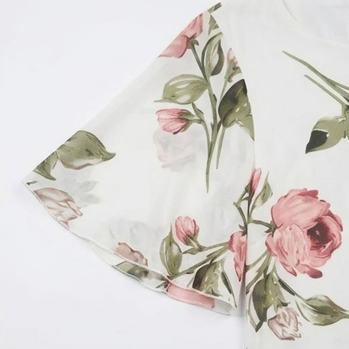 Floressa™ – Floral Chiffon Midi Dress