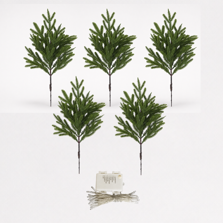 Duskglow – Lit Pine Branches That Spread Warmth, Not Clumps