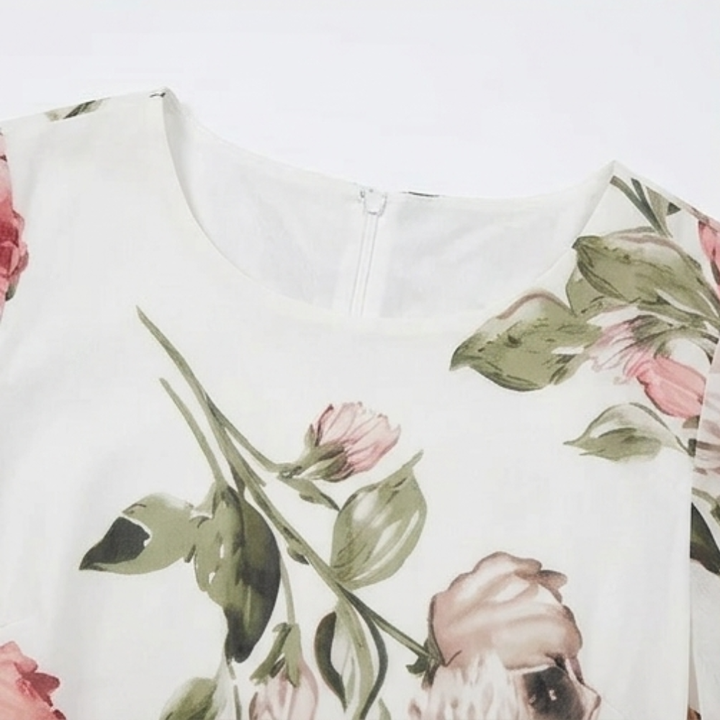 Floressa™ – Floral Chiffon Midi Dress