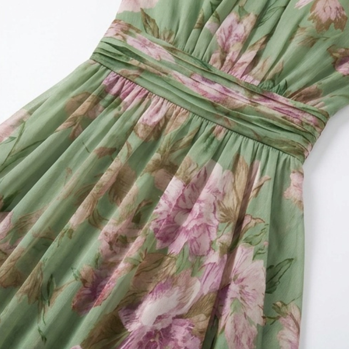 Rosalie™ – Flowy Sage Floral Summer Maxi