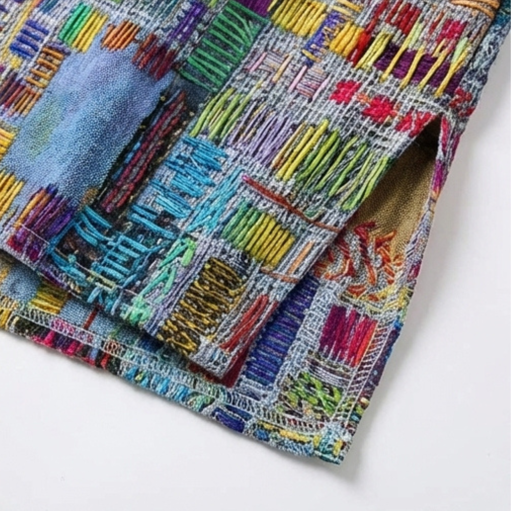 Tessara™ – Artisan Print Midi Dress with Pockets