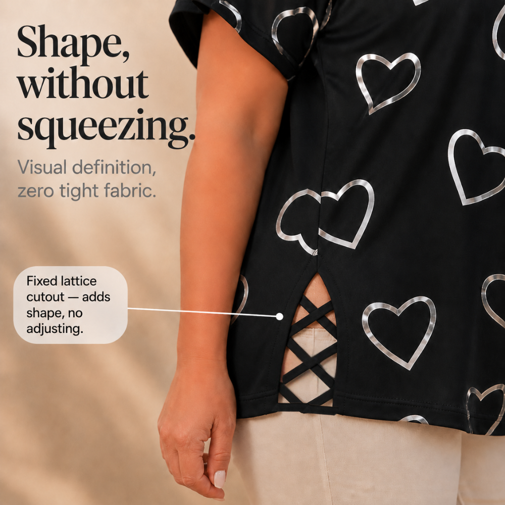 Tievelyn – Lace-Up Tee That Shapes Without Squeezing