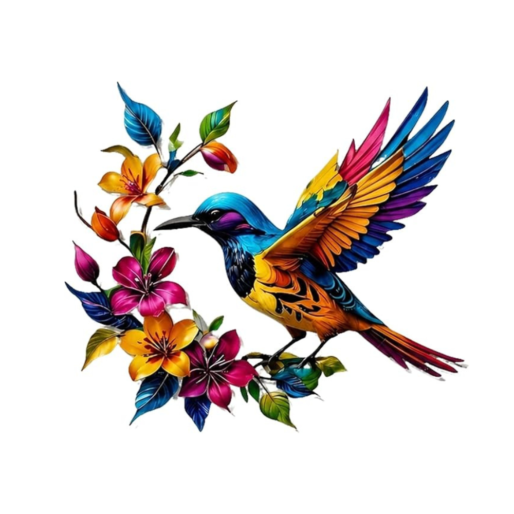 Bloomfinch™ – Hand-Painted Metal Hummingbird Wall Art