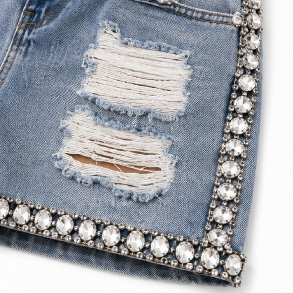 Suncrest – Rhinestone Denim-look Shorts That Don't Look Cheap Up Close