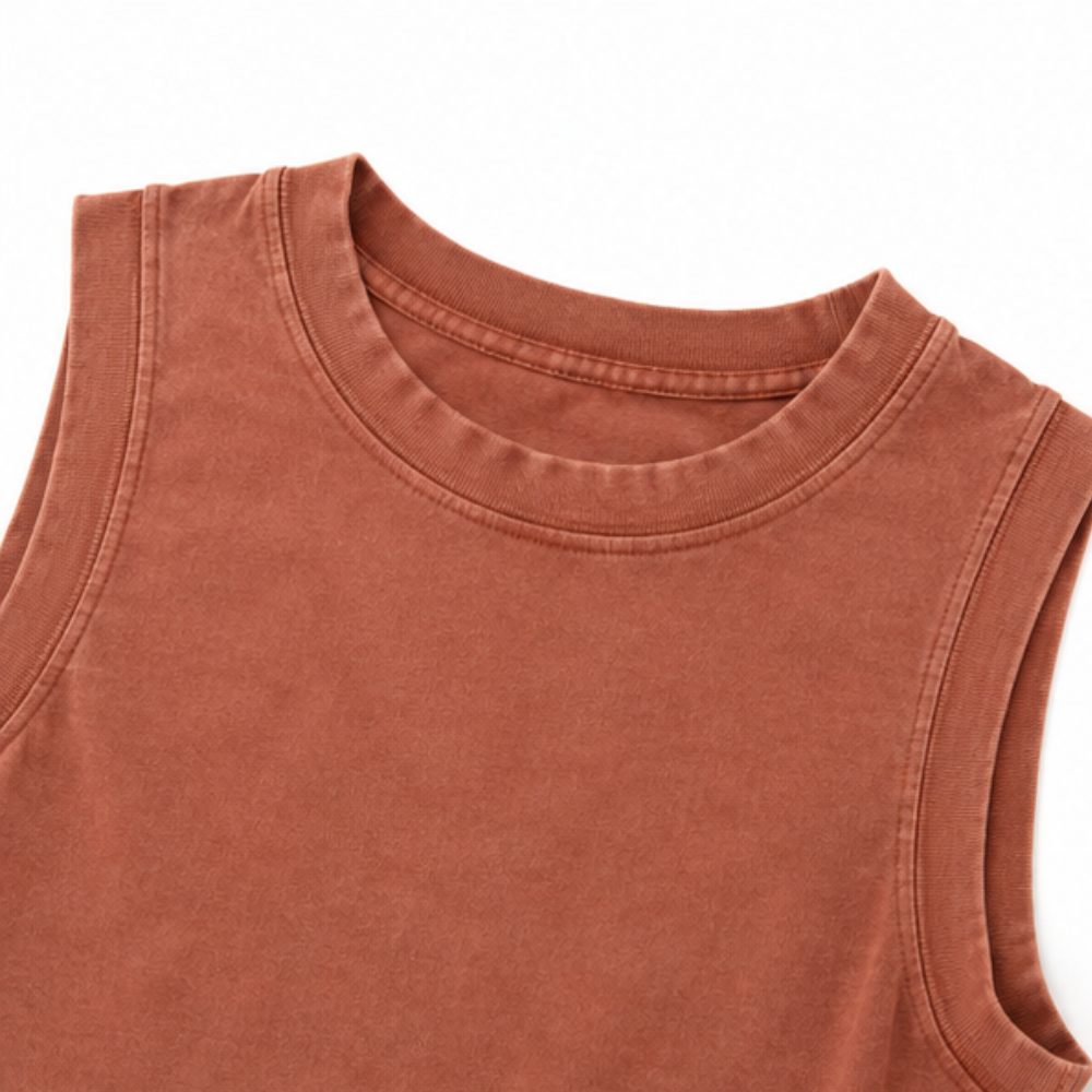 Solvia – Mineral Wash Cotton-look Tank And Skirt Set