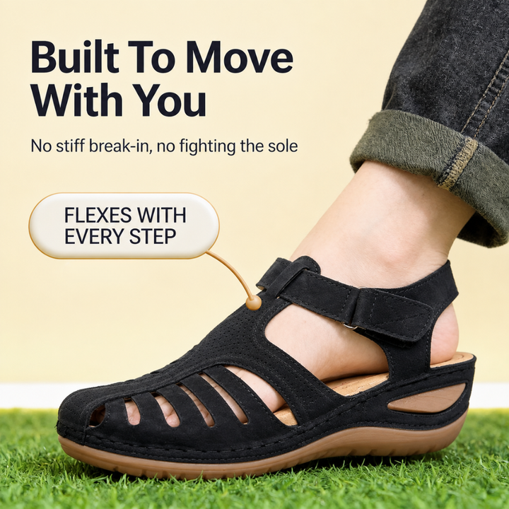 Wearbella – Closed-Toe Cut-Out Wedge Sandals