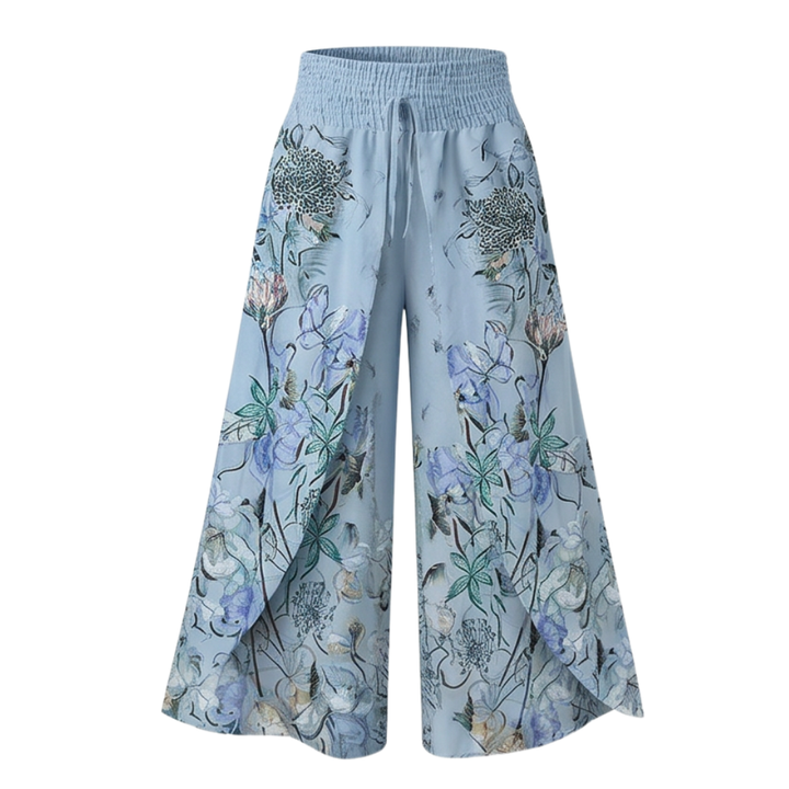 Lunavia™ – Boho Floral Wide-Leg Pants with Split Front