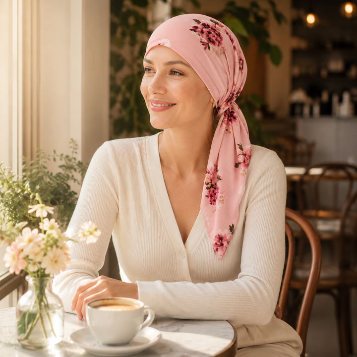 Florenza – Pre-Tied Floral Head Scarf Turban, Soft Elastic, 6 Prints
