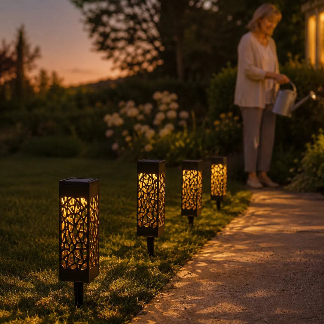 Glenmore – Solar Pathway Stake Lights with Mosaic Shadow Pattern