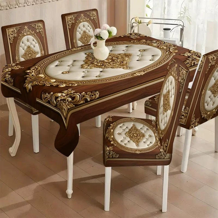 Tavolara – Ornate Embossed Tablecloth And Chair Cover Set