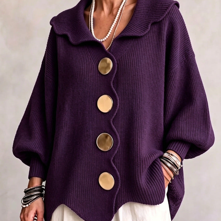 Ribelle – Ribbed Wide-Sleeve Button Cardigan
