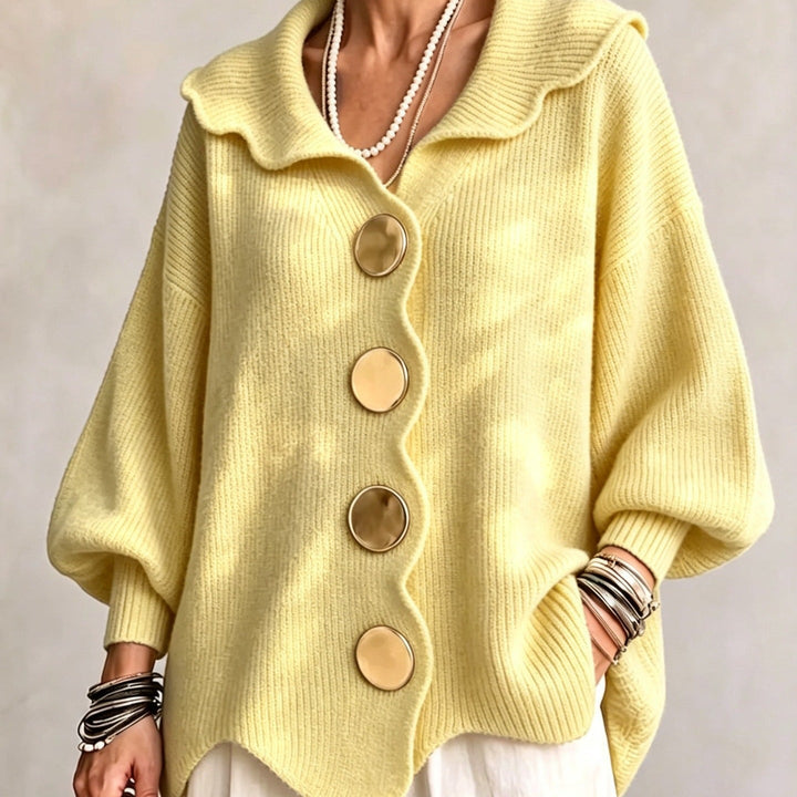 Ribelle – Ribbed Wide-Sleeve Button Cardigan