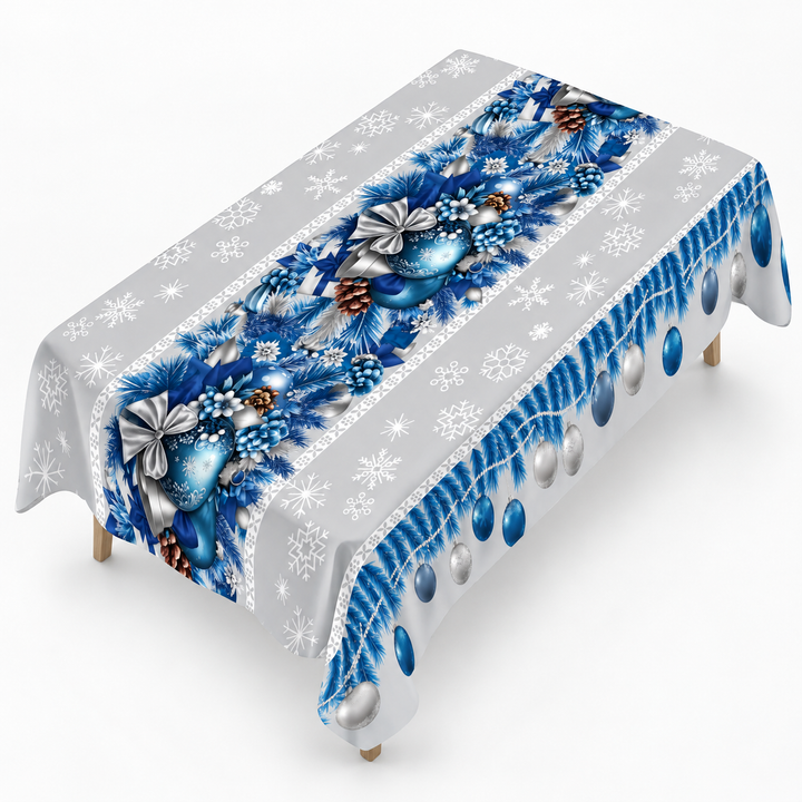 Holly & Hearth – Red Bow Printed Christmas Tablecloth