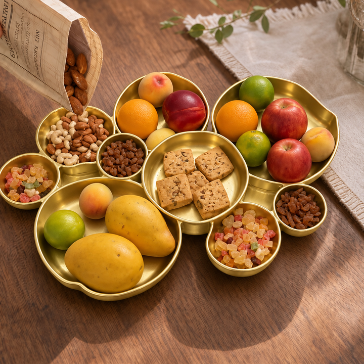Clusterware – Nine-Bowl Clustered Metal Serving Tray