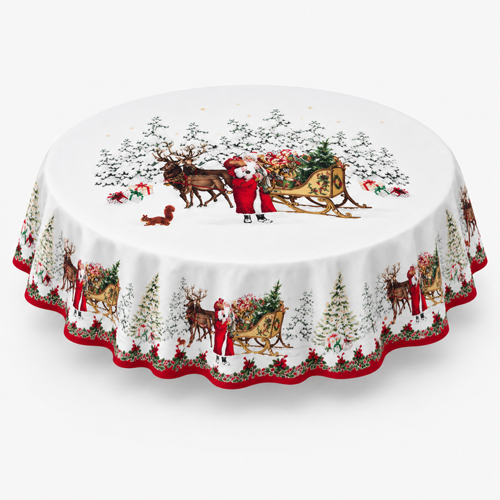 Holly & Hearth – Red Bow Printed Christmas Tablecloth