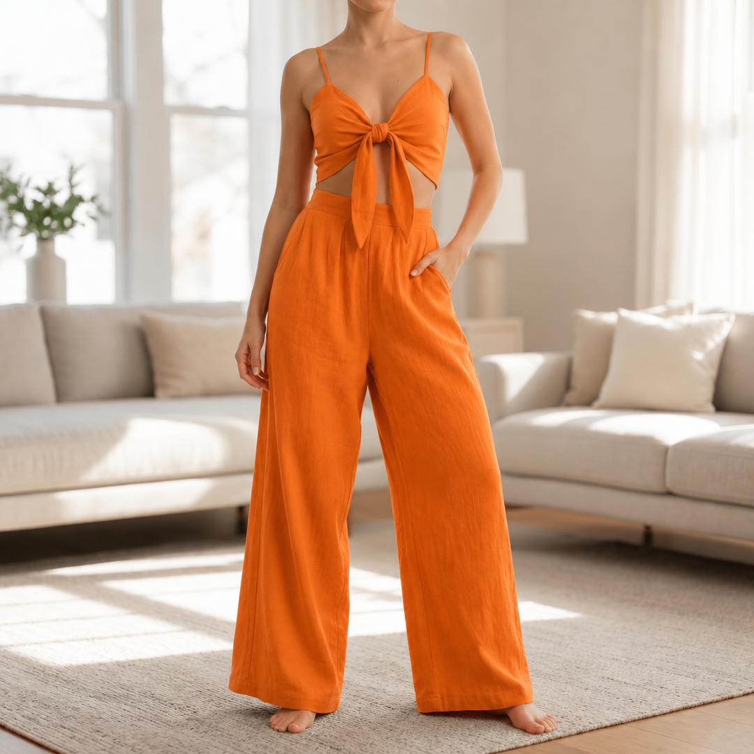 Solenza – Flattering Two-Piece Set with Wide-Leg Pants – Lark & Clover Solenza – Flattering Two-Piece Set with Wide-Leg Pants – Lark & Clover