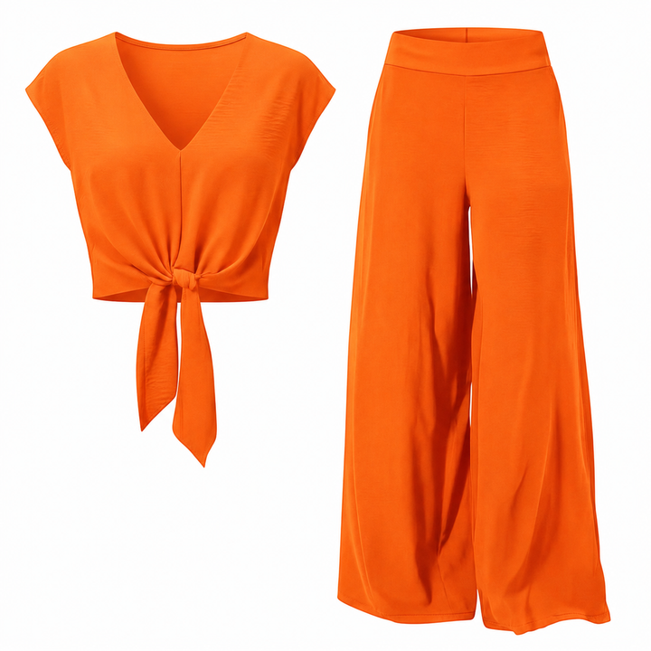 Solenza™ Flattering Two-Piece Set with Wide-Leg Pants