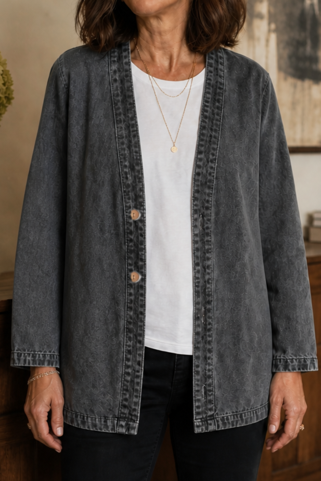 Corriveau – Washed Denim-Look Jacket