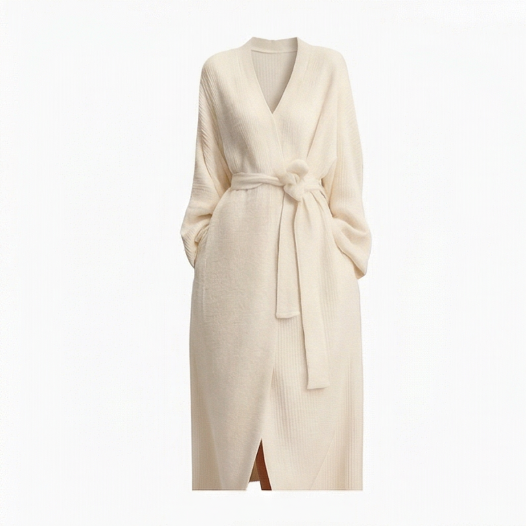 Velunna™ Full-Length Semi-Velvet Wrap Robe