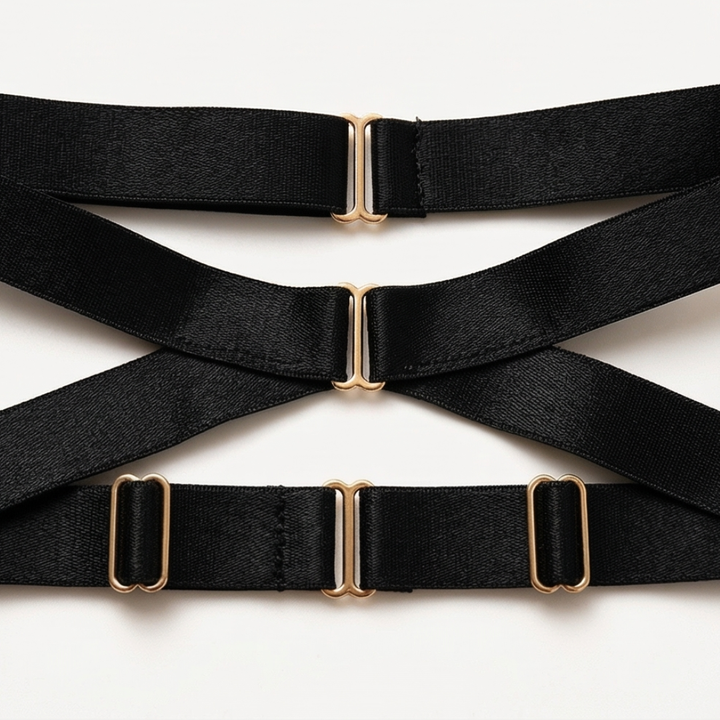 Vivara™ – Cross Strap Lingerie Set with Chain Detail
