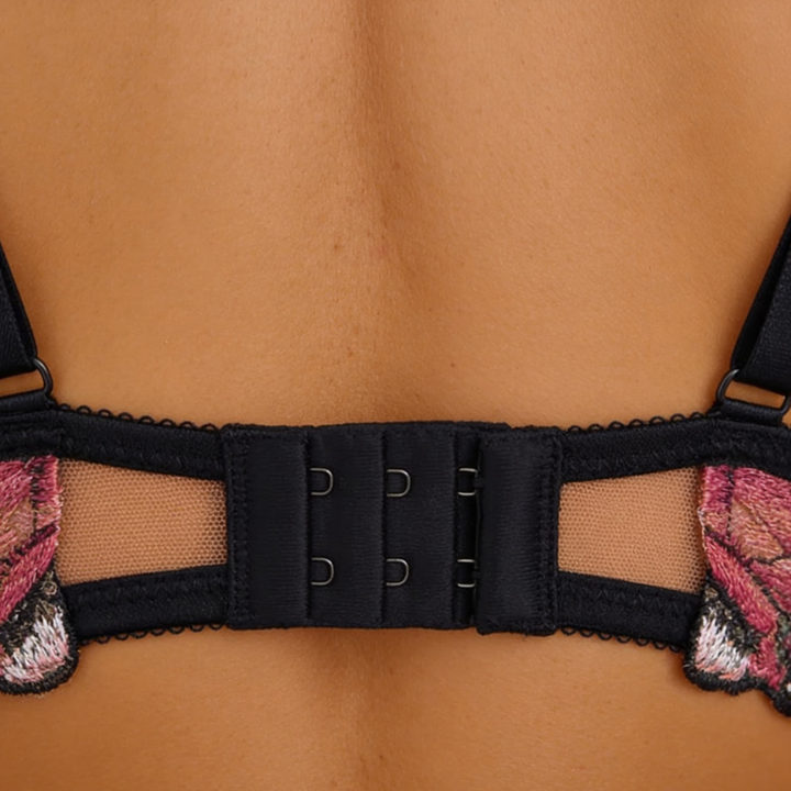 Fiorelle™ Butterfly Embroidered Mesh Lingerie Set