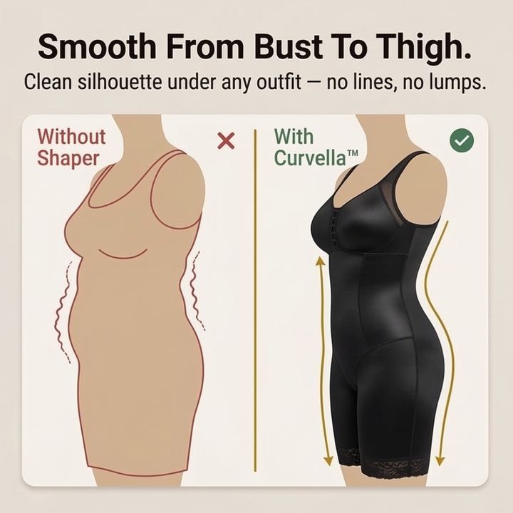 Curvella™ – Full Body Shaper Bodysuit with Built In Bra