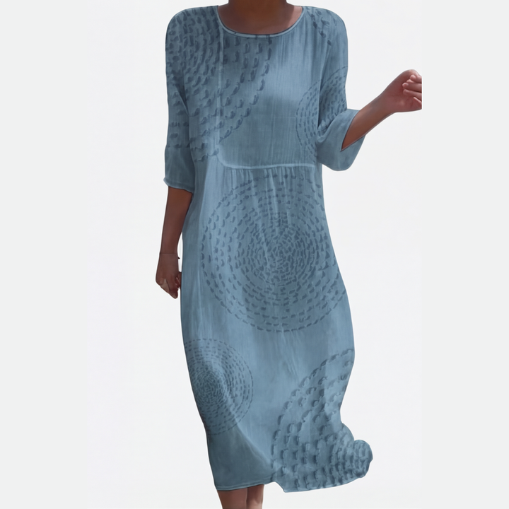 Tessara™ – Embossed Texture Midi Dress