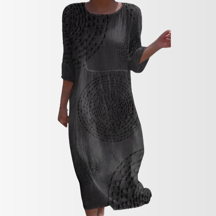 Tessara™ – Embossed Texture Midi Dress